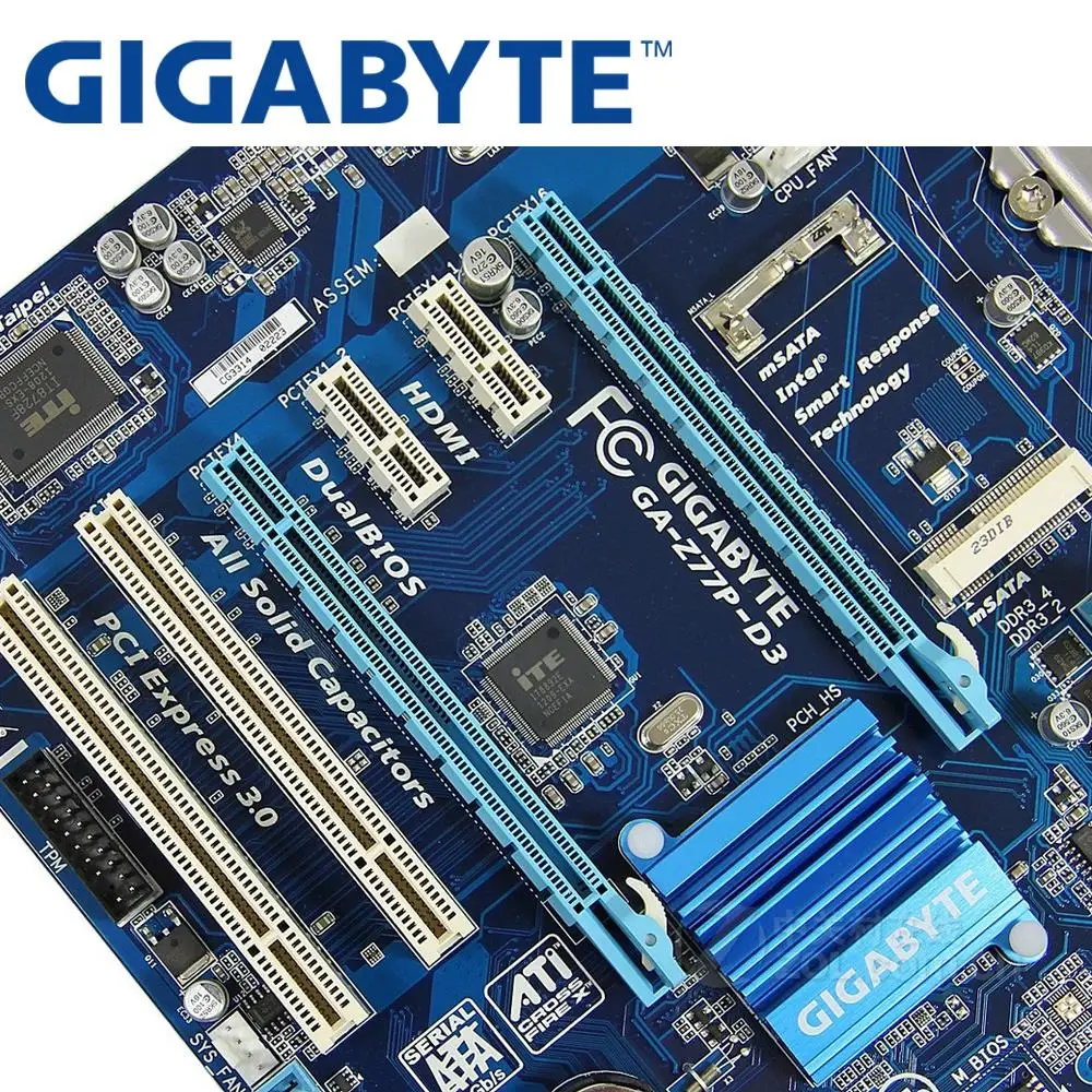 Материнская плата GIGABYTE GA-Z77P-D3 для настольных ПК Z77 Socket LGA 1155 i3 i5 i7 DDR3 32G ATX UEFI биос оригинальная Z77P-D3 б/у материнская плата