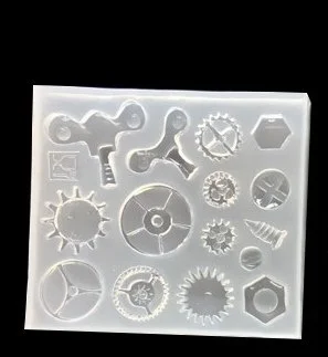 New Gear Shape Mold Transparent UV Resin Earring Making Pendant Mirror Charms Arts Crafts DIY Combination Fashion Jewelry Mold