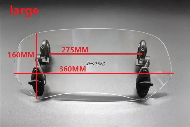 Мотоцикл Универсальный Двойной Фиксированный кронштейн регулируемое ветровое стекло спойлер воздушный дефлектор(зажим - Цвет: lagre