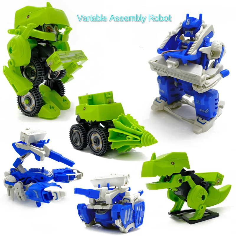 

Variable Assembly Robot Children assembled electric robot model toy creative puzzle Transformation dinosaur building blocks car
