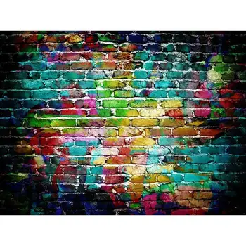

Colorful Brick Texture Photography Background Cloth Plate Backdrop Decor