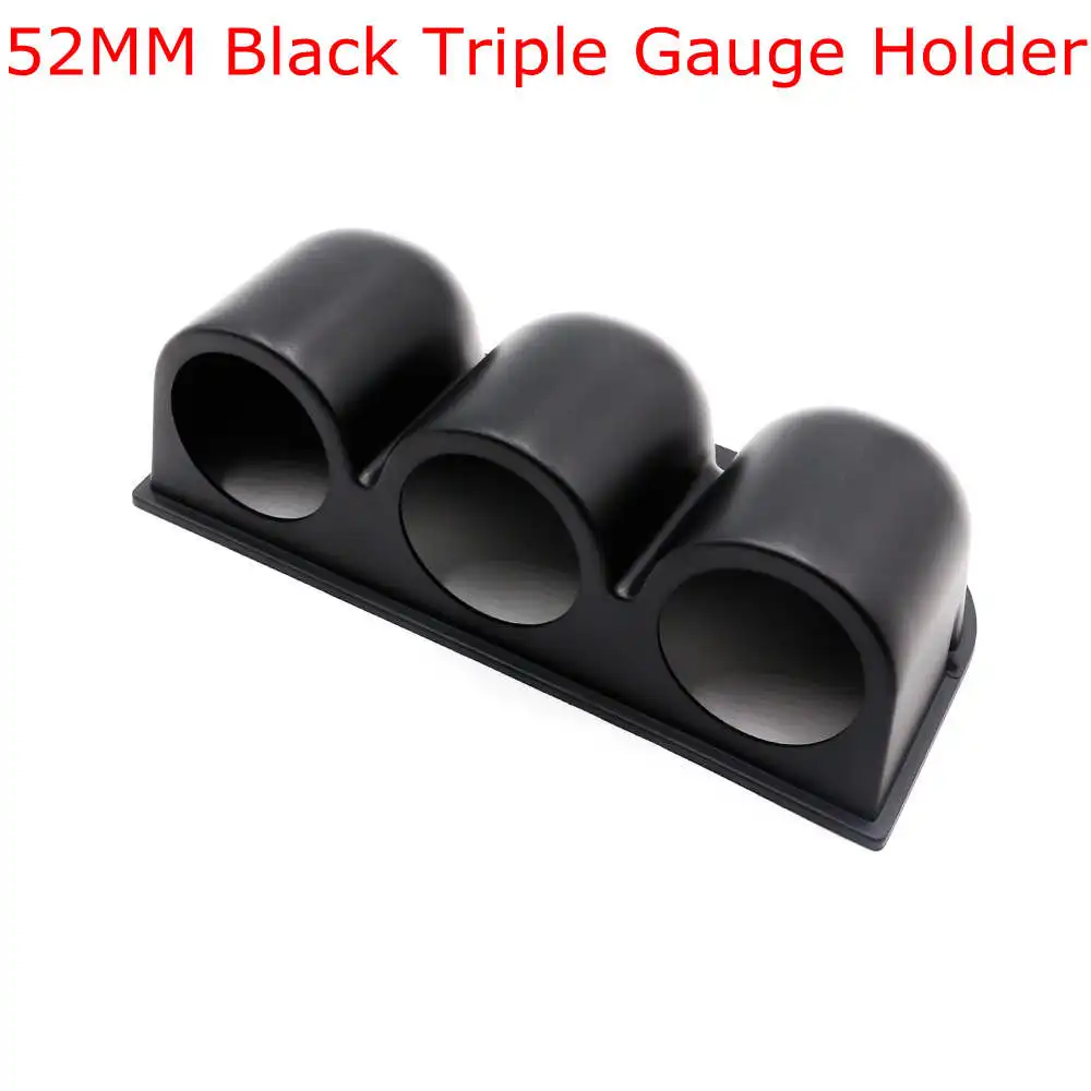 Triple gauge holder 2 дюйма 52 мм Автомобильный Манометр Pod Универсальный черный одиночный двойной тройной счетчики автомобилей держатель для левого и правого привода автомобиля для 2 дюймов 52 мм манометры - Цвет: Triple gauge holder