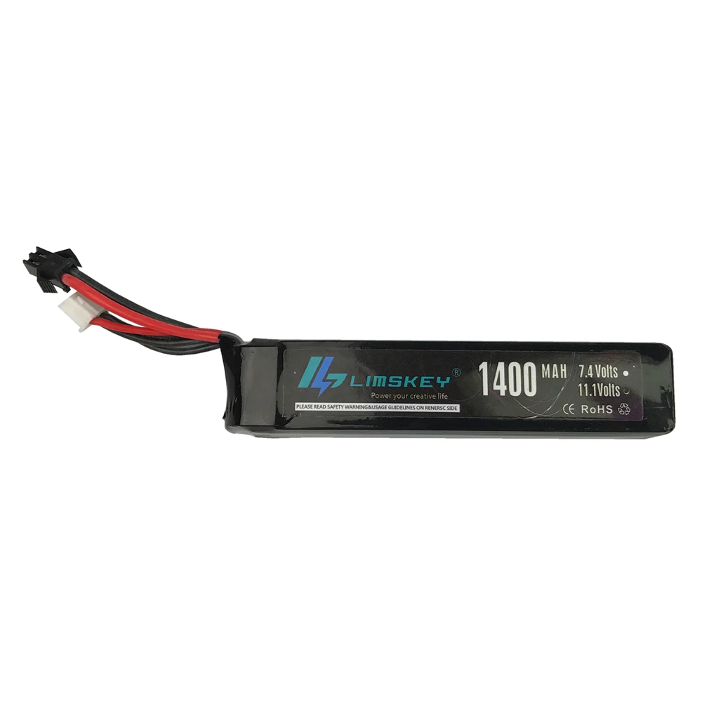 Limskey Lipo батарея 11,1 V 1400MAH 25C Lipo батарея для страйкбола пневматические пистолеты Пистолетная винтовка Пистолетная металлическая с SM вилкой