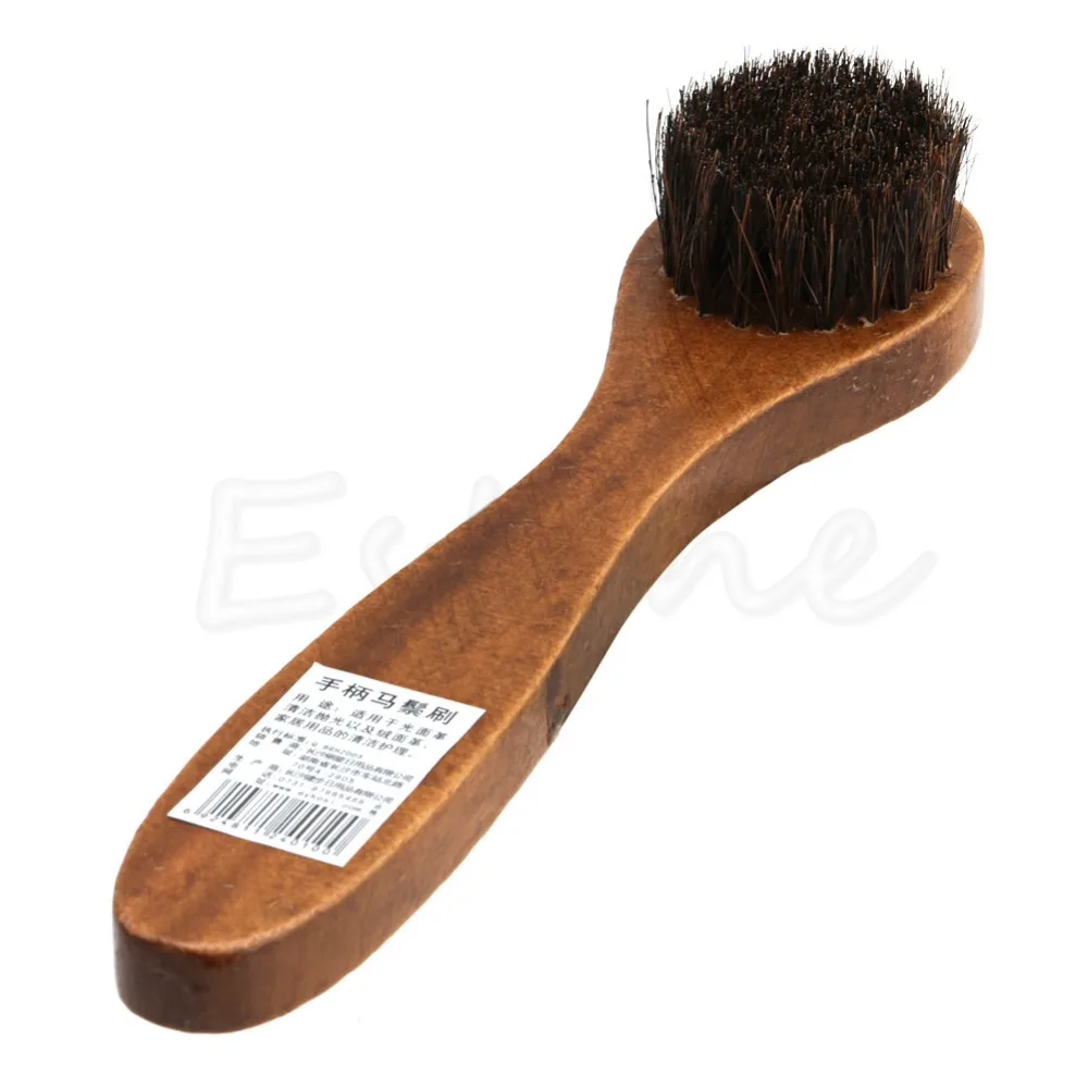 Long Wooden Handle Bristle Horse Hair Shoe Boot Brushes Polish Applicator Dauber Home Cleaning Gadget | Дом и сад