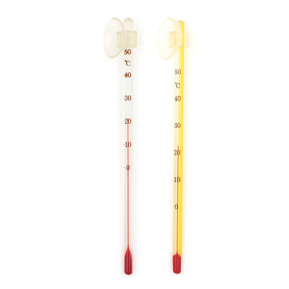 

14cm Calentador Acuario Aquarium Fish Tank Submersible Glass Thermometer Suction Transparent Hydrometer akvaryum isitici