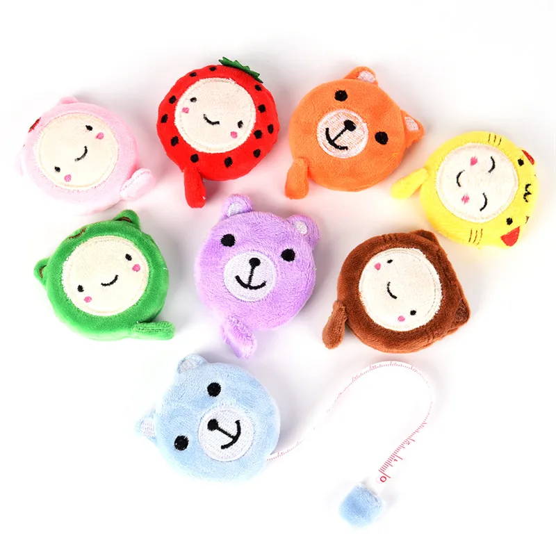 Kawaii Animal Cat Dog Key Ring Holder Band Tape Bag Pendant Cartoon measure Keychain Ruler measurements Telescopic tape | Украшения и