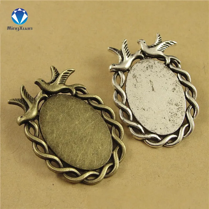 

10pcs/lot Antique Bronze Cabochon Pendant Settings 18*25mm Jewelry Pendant Blanks Fit Jewelry Making