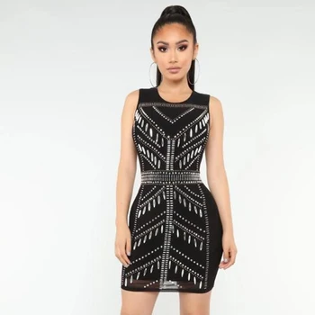 

2020 Summer Bodycon Bandage Dress Women Vestidos Sexy Party Dresses Sleeveless Nightclub Dress Celebrity Clothes Woman Dress