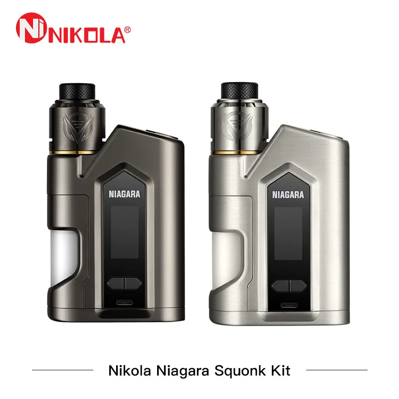 Nikola Niagara Squonk Kit 200W Box Mod Kit Niagara 200w Mod with Niagara RDA Tank 6ml Atomizer Vape Dual Battery Vaporizer Vaper