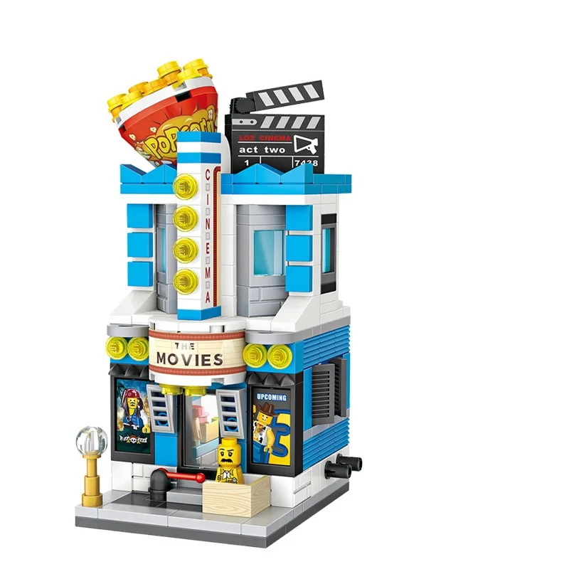 411 шт. книжный магазин мелкие частицы концентрированный building block игрушки мини street