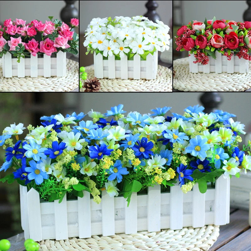 

30cm artificial flower fence set decor pastoral simulation flower decoration wine cabinet living room window sill home decor