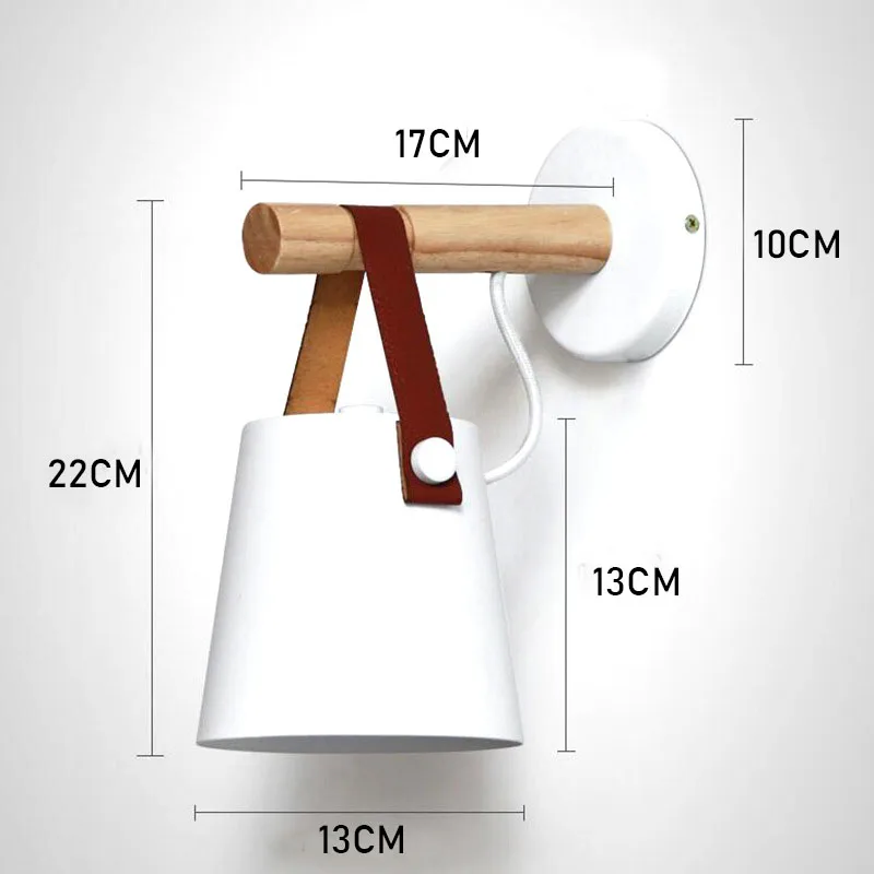 Настенный светильник в скандинавском стиле из черного и белого дерева, художественный ремень, светодиодные настенные лампы для ресторана, отеля, домашнего декора, светильник, светильники, светильник ing Craft E27