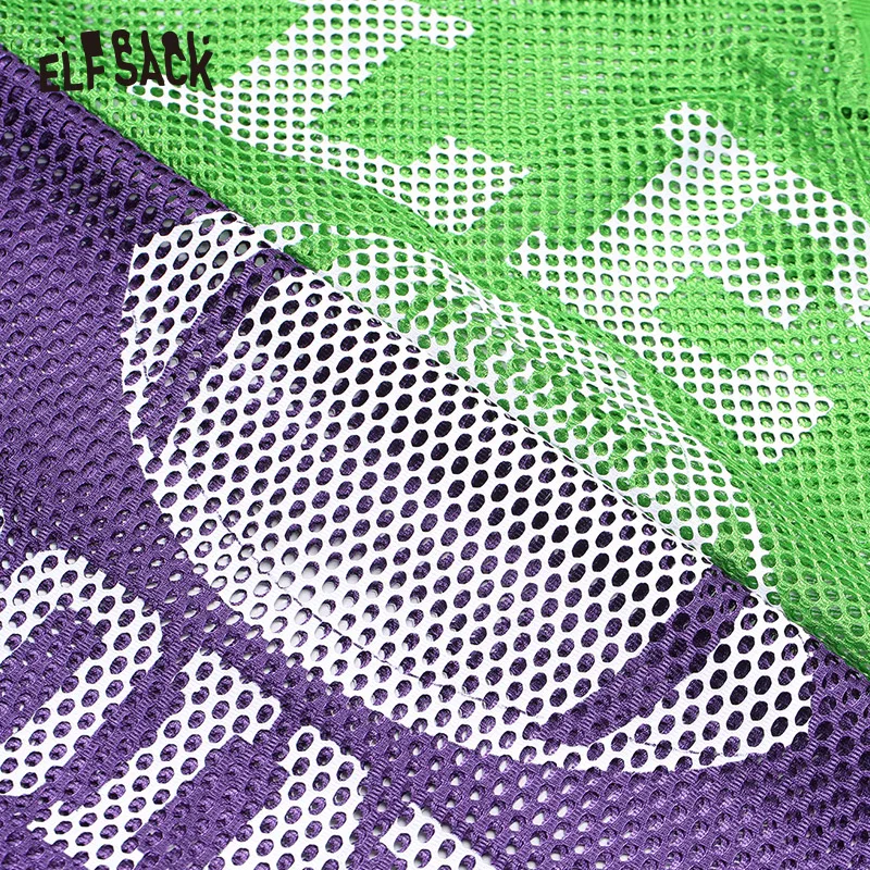 Женский просторный топ ELF SACK свободный с буквенным принтом треугольным вырезом