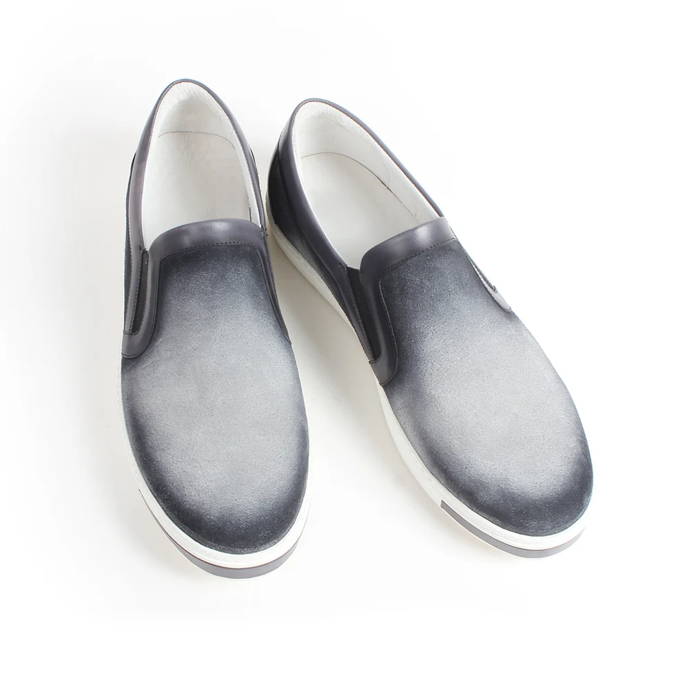 Hommes Mâle Luxe Plat Semelle Doux Pour Casual Daim Articles Sport Gray Vikeduo Chaussants En Caoutchouc sur Main Vache De À Mocassins La Slip Marque XZkTwOiPu