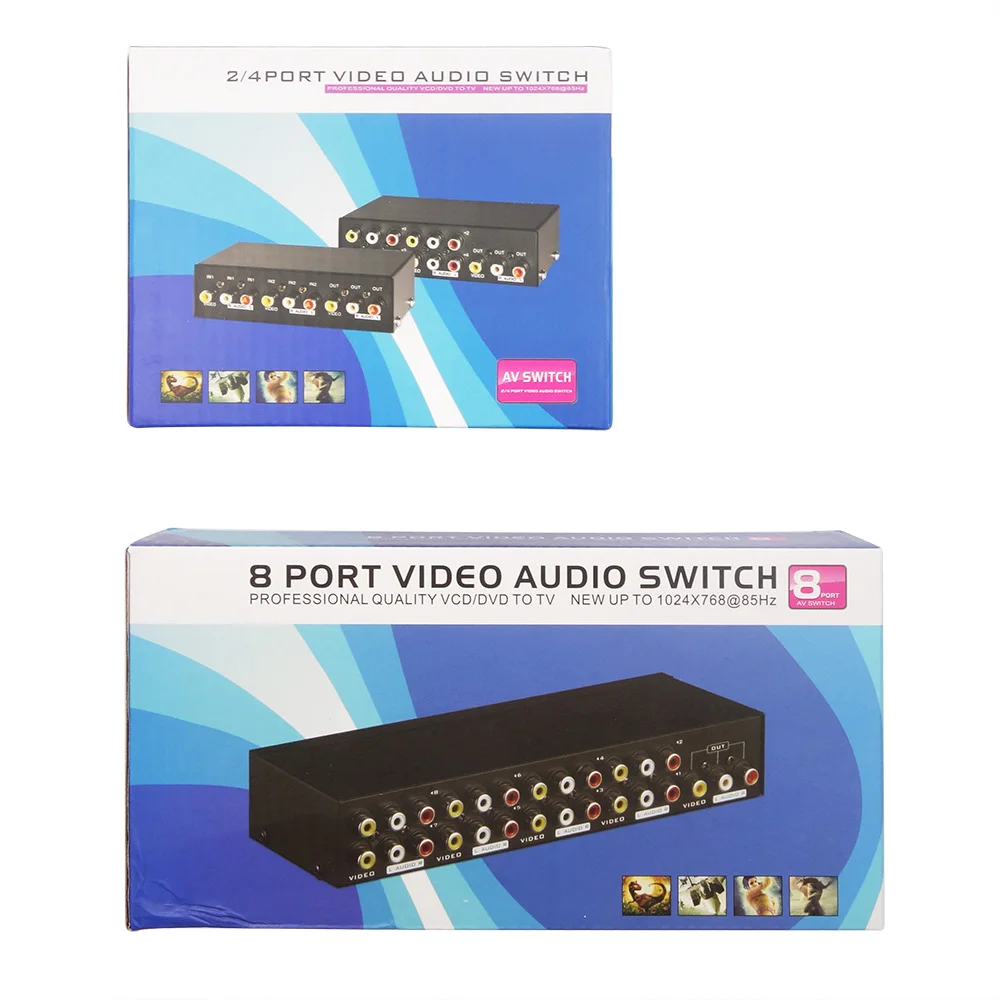 Thundeal 4 в 1 выход AV аудио видео сигнал Переключатель коробка композитный для HDTV LCD DVD