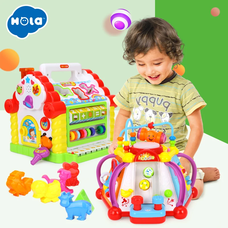 

Wholesale Toys Multifunctional Musical Toys Baby Fun House & Happy Small World Puzzle