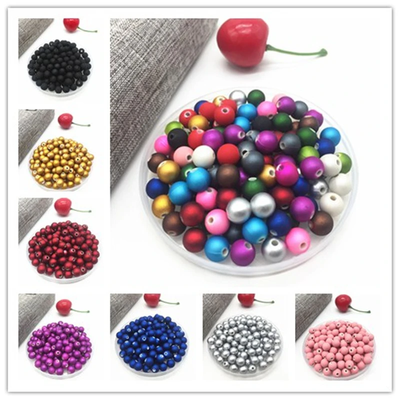 

50pcs 8mm Acrylic Beads Spacer Loose Bead For Jewelry Making Accessory Beads DIY