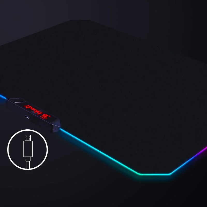 A4tech Bloody RGB игровой коврик для мыши тканевый ультратонкий 2,6 мм водонепроницаемый Нескользящий Резиновый коврик съемный кабель коврик для мыши s