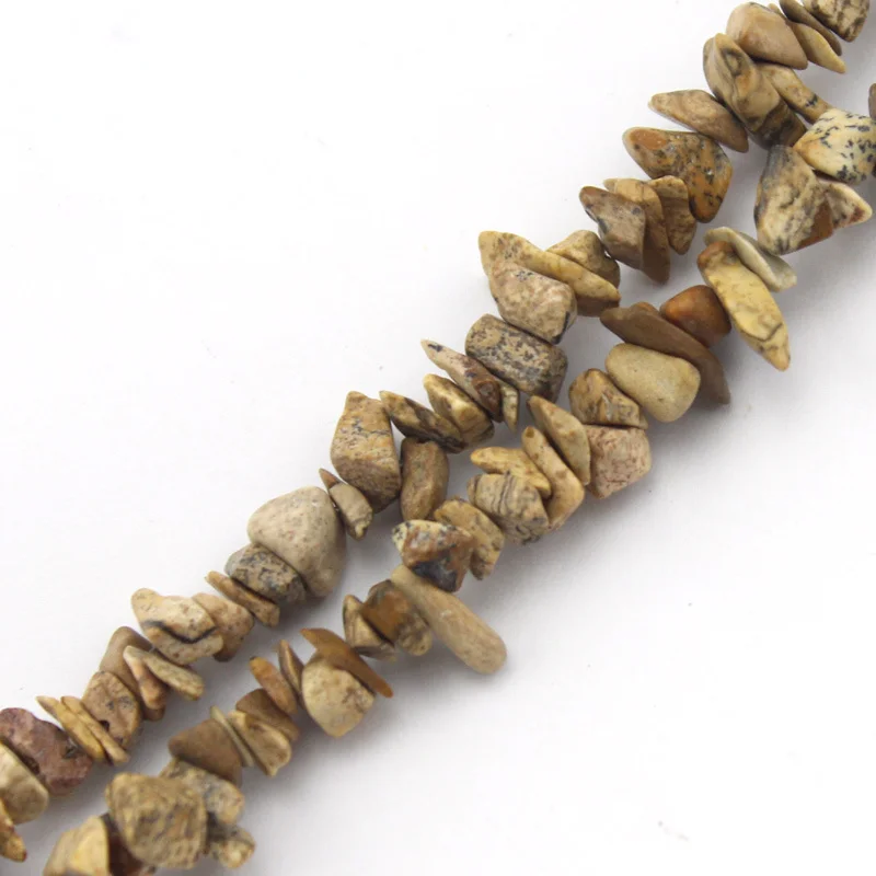 Free Shipping7-8mm Picture Jasper Freeform Chips N...