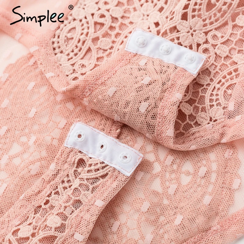 Simplee V neck skinny sexy lace bodysuit Mesh transparent white bodysuit women Long sleeve summer beach romper overalls 2018 Simplee V neck skinny sexy lace bodysuit Mesh transparent white bodysuit women Long sleeve summer beach romper overalls 2018