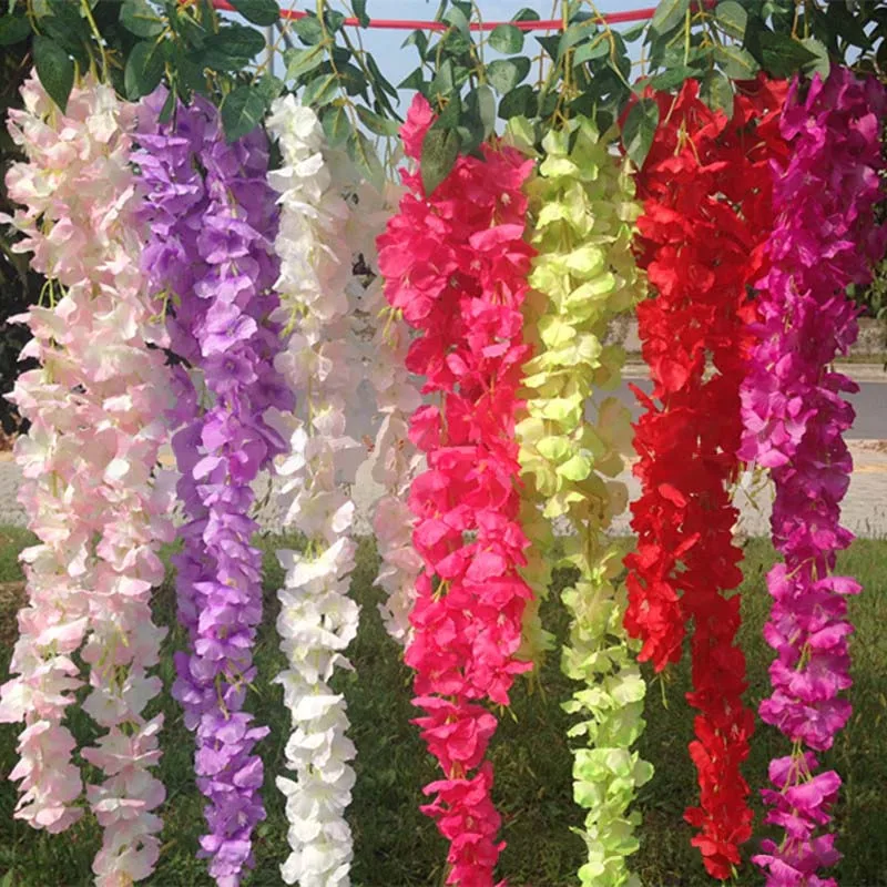 100cm Artificial Flower Vine Leaf Hang Garland Plant Foliage Rattan