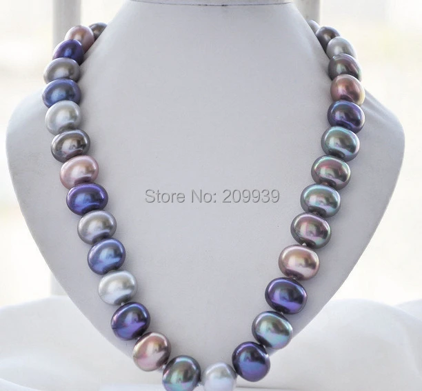 

huij 004081 HUGE 19mm multicolor egg SOUTH SEA SHELL PEARL NECKLACE