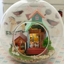 Комплект из 3 предметов с изображением фермы на миниатюрный кукольный домик стекло DIY Мини проектор для домашнего стеклянный шар ручной кукольный домик с светодиодный свет