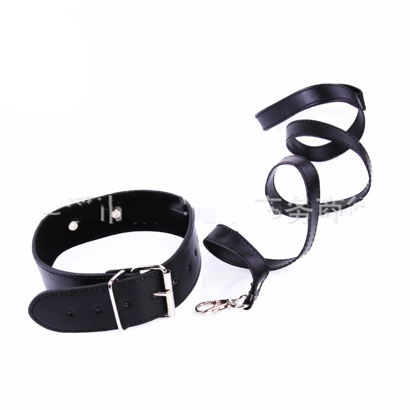 Chastity Lock Leather Harness Sex Slave Bondage Collar and leash Neck Dog Collar Fetsih Erotic BDSM