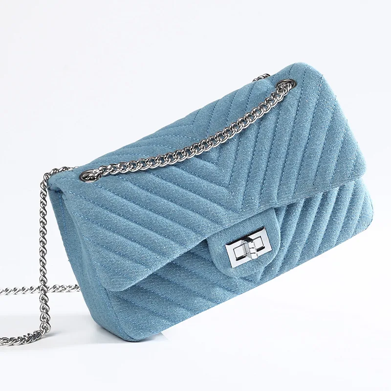 

Luxury Brand Women Bag Fashion Chain Shoulder Bag Famous Designer Handbag 2018 Ladies Messenger Crossbody Bag Denim Clutch Purse