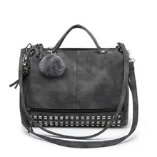 Женские сумки из искусственной кожи, роскошная дизайнерская женская сумка на плечо, Ретро стиль, заклепки, мотоциклетные сумки, модные женские матовые сумки