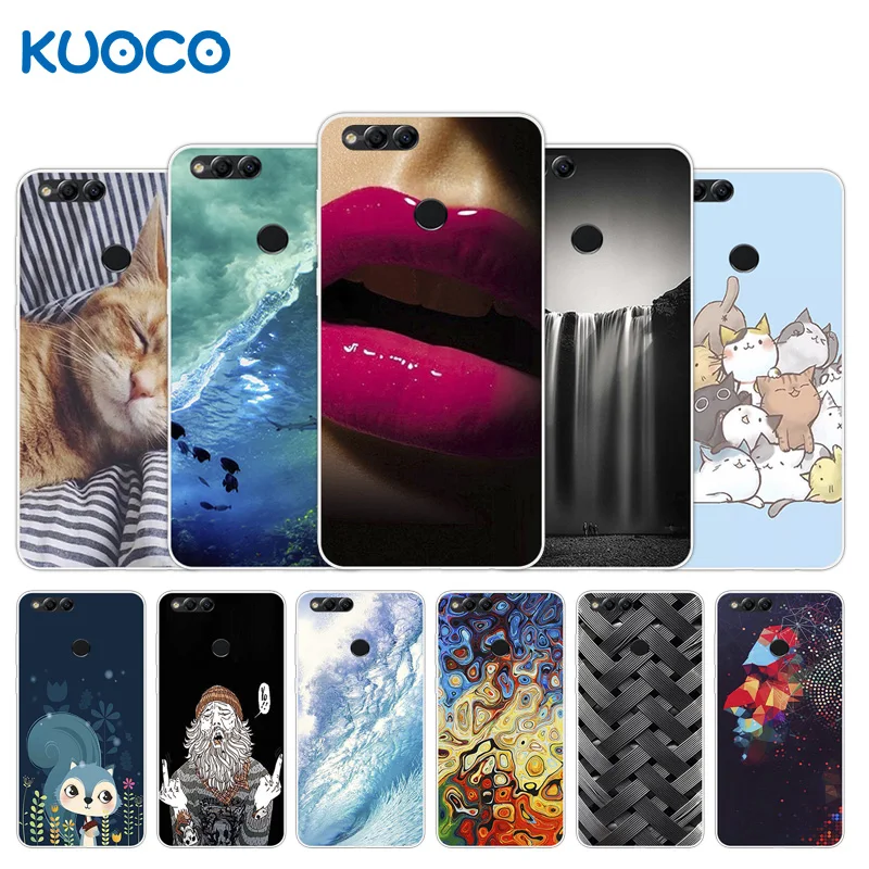 

for Huawei Honor 7X Soft Silcone Cases Sea Waves Design Shell for Huawei 7X Back Cover 5.93 inch for Honor 7X Phone Coque Capa
