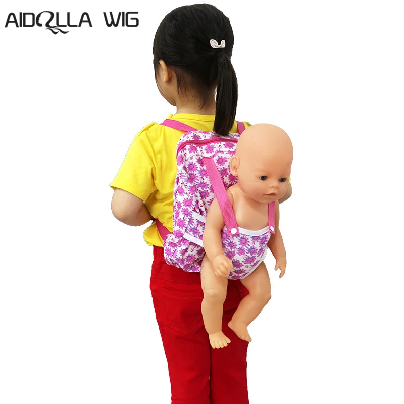 

Cotton Fabric Storage Bag Plush Backpack with Sunflower Pattern Comfortable for Girl Accessory Girl's Doll Toy Gift