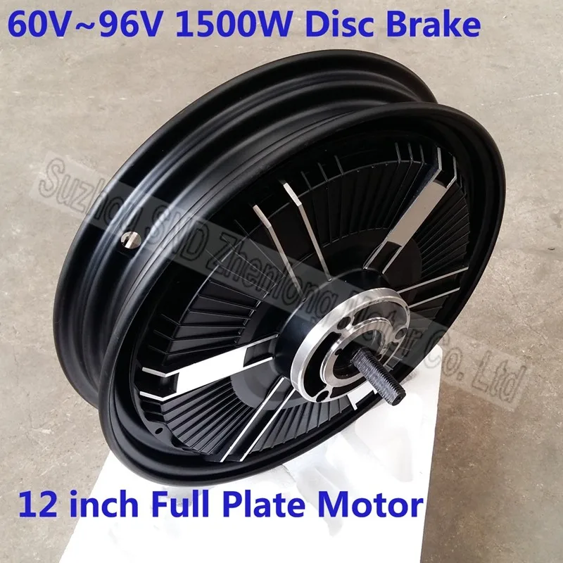 Top 60V72V84V 96v powerful full plate electric motorcycle motor / 12 inch 1500w brushless hub motor G-M091 0