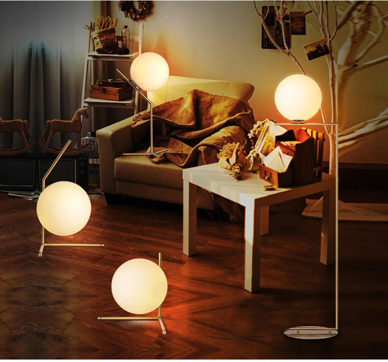 Настольная лампа современный стеклянный шар светодиодный светильник-подставка креативный Настольный светильник для кабинета/спальни