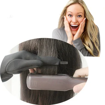 

1 pair hair straightener glove heat protector hair curling flat iron gloves finger protect cover styling tools barber accessory