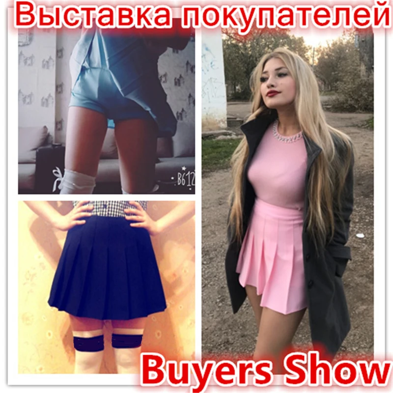 Новые весенние плиссированные юбки с высокой талией Harajuku джинсовые однотонная