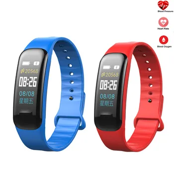 

Smart Bracelet C1plus Color Screen Waterproof Bracelet Blood Pressure Measurement Heart Rate Monitor Fitness Tracker Sport Band