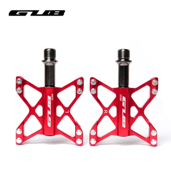 

GUB GC009 MTB BMX Mountain Bike Road Bicycle Cycling 3 Bearings Platform Pedals 240g CNC AL6061+ Cr-Mo Axis Black Red Titanium