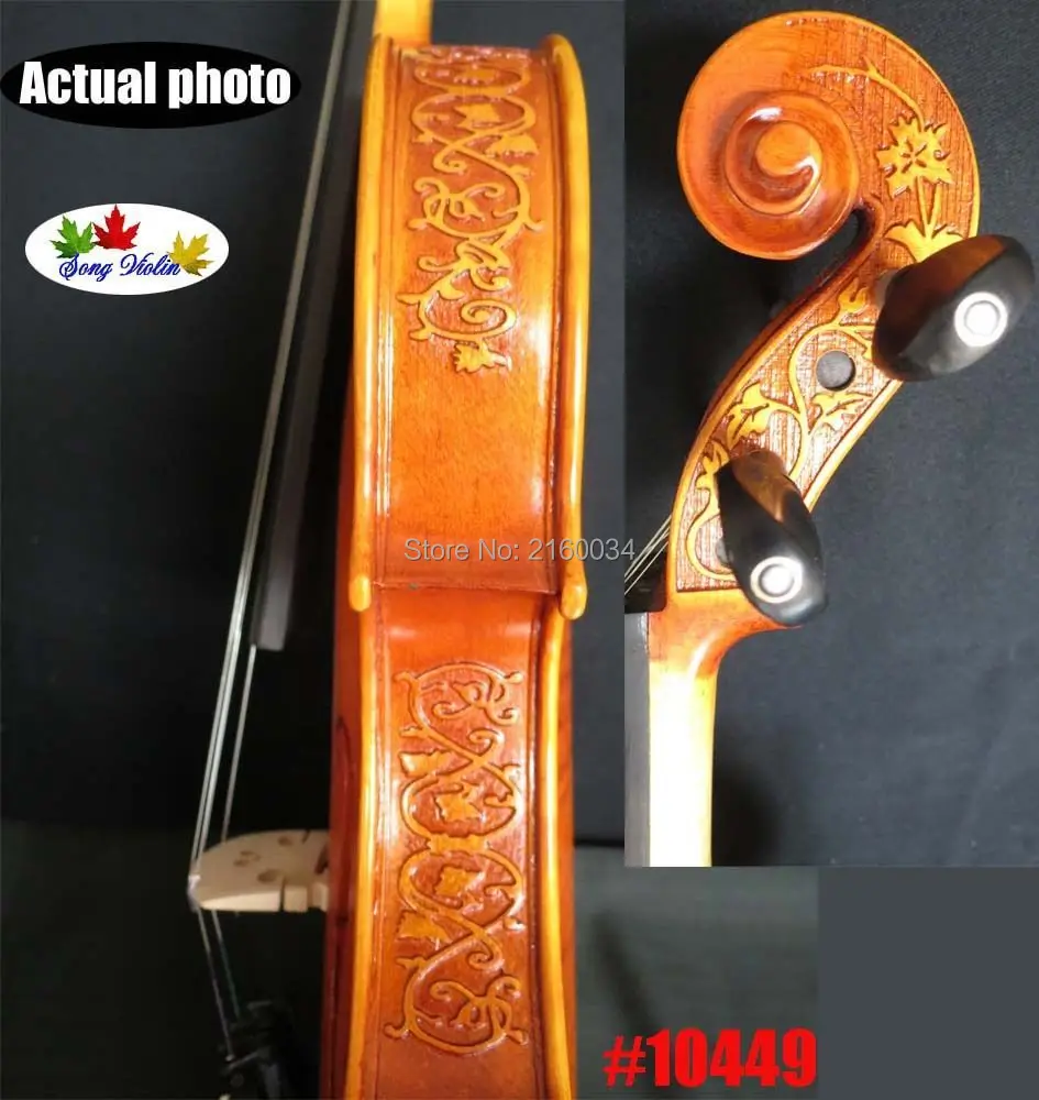 Strad SONG бренд maestro 4/4 скрипка, резная шея, ребра, большой и богатый звук#10449