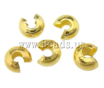 

Wholesale 200PCS Crimp Beads 5mm Gold,Silver Plated Conceal Crimp Knot cover Beads Tube End Free Shipping