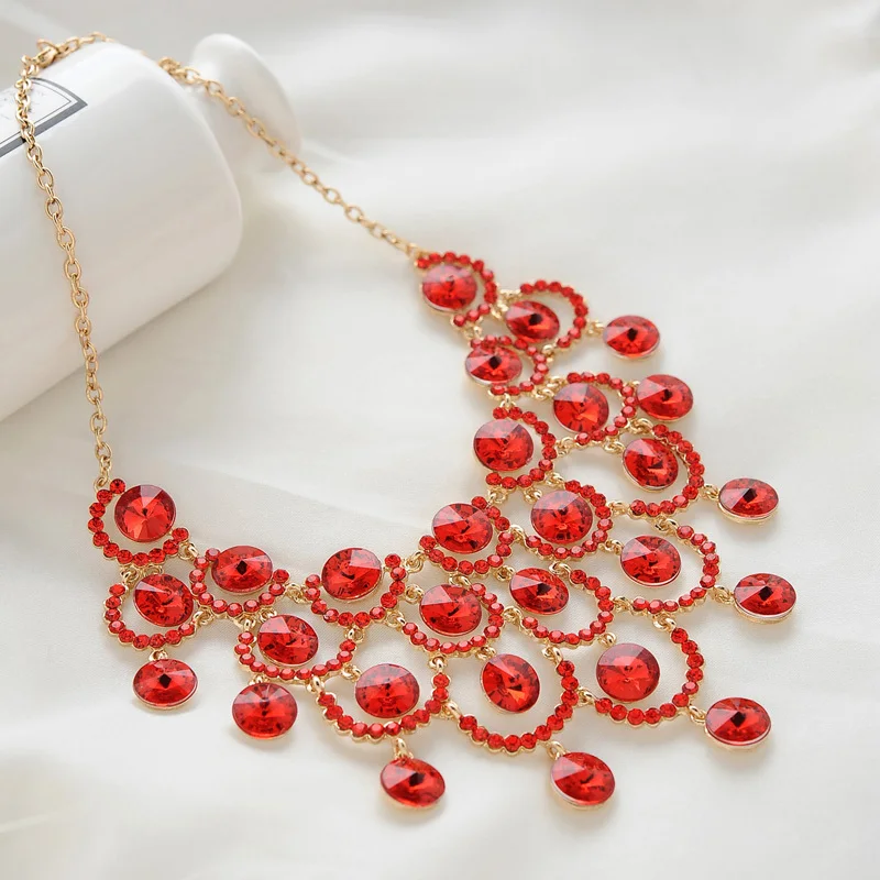 Free Shipping Fashion Crystal Bridal Necklace Set Imitated Diamond Free Shipping Fashion Crystal Bridal Necklace Set Imitated Diamond Red Jewelry Sets Wedding Costume Accessories In From