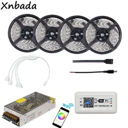 DC12V RGB Светодиодные полосы 2835SMD Led Гибкий свет 60led/m с Magic Home WI-FI Led контроллер Питание комплект 5 м 10 м 15 м 20 м