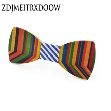 ZDJMEITRXDOOW Новое поступление корбата деревянные Галстуки Gravata Свадебный галстук геометрические полосатые цветные галстуки-бабочки
