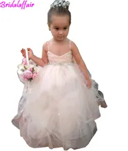 Flower Girls Dresses for Weddings Girls Pageant Gowns Formal Wear Puff Soft Tulle White Ivory Champagne Kids Princess girl Dress knee length flower girls dresses for weddings tulle kids evening gowns a line mother daughter dresses for girls with hade make