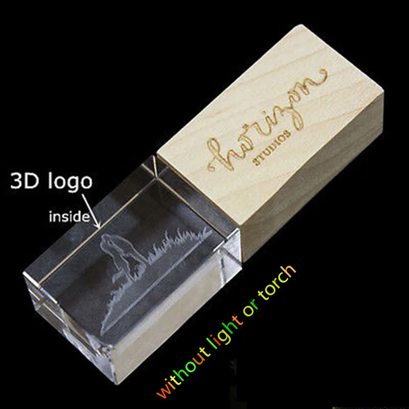 Новый логотип под заказ Хрустальный деревянный usb 2 0 флэш накопитель|pen drive|wooden
