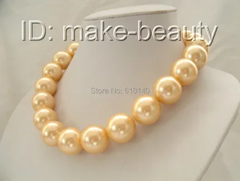 

Jewelry 20mm Large Gold shell pearl necklace