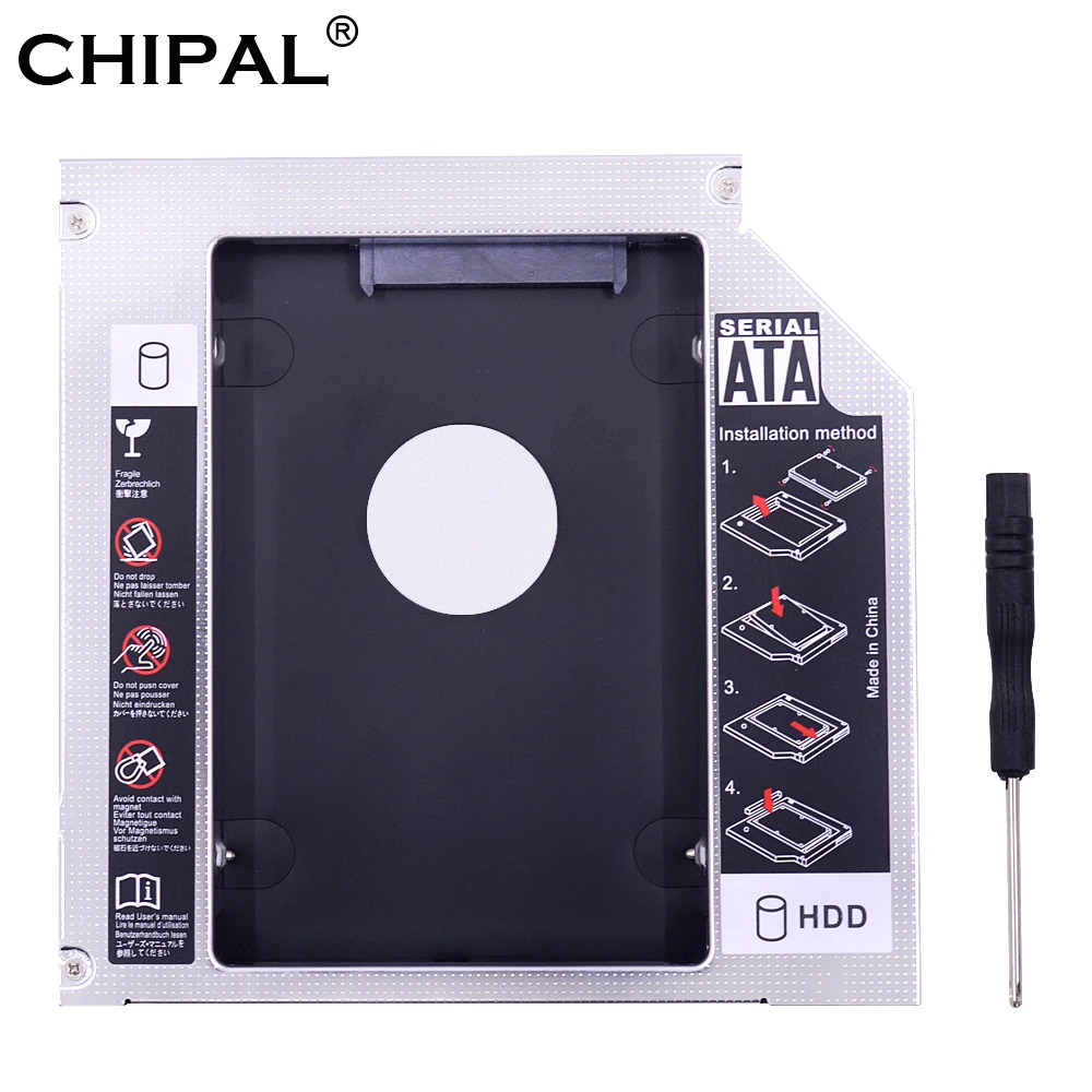 CHIPAL 2nd HDD Caddy 12,7 мм PATA IDE to SATA 3,0 для 2,5 ''2 T SSD чехол для жесткого диска для ноутбука DVD-ROM CD-ROM Optibay