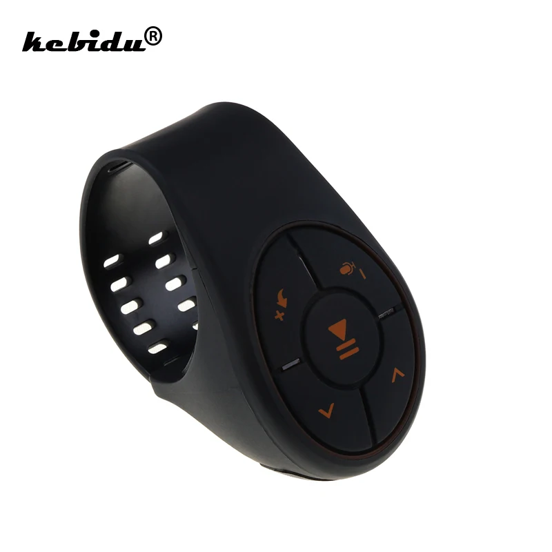 

kebidu Universal Bluetooth Receiver Steering Wheel Remote Controller Wireless Madia Remote Control kit for Car Player for Iphone