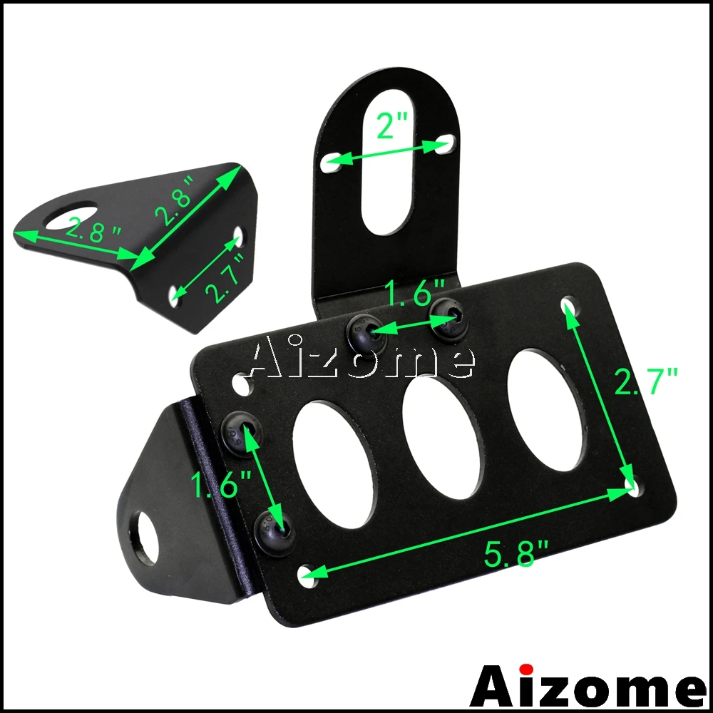 Мотоциклетный стоп-сигнал номерной знак кронштейн Боковое крепление задний светильник держатель для Harley Кафе Racer Bobber Chopper w/3/" Axles