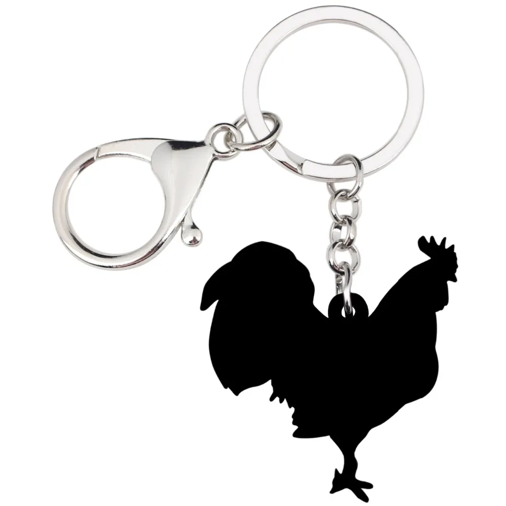 Acrylic Floral Farm Chicken Rooster KeyChains Rings For Women Bag Jewelry Charms Acrylic Floral Farm Chicken Rooster KeyChains Rings For Women Bag Jewelry Charms